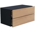 Miniatyrbillede 1 af 5: UsalL60 natbord væghængt 2 skuffer sort, egetræ dekor.