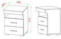 Miniatyrbilde 5 av 5: SlepalL nattbord 2 skuffr 1 hylle antracitt, eik dekor.