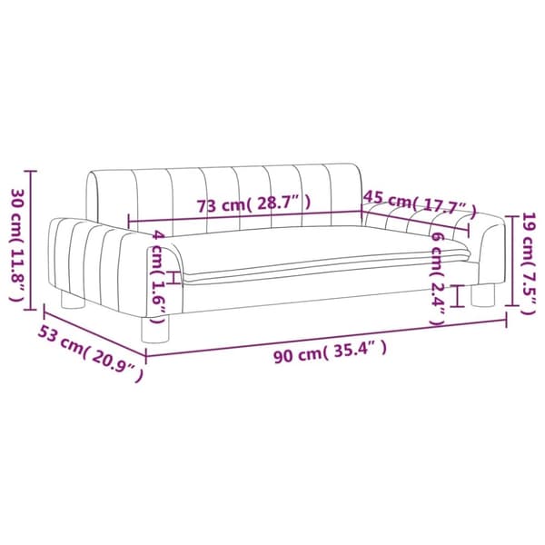 vidaXL Barnsoffa mullvadsbrun 90x53x30 cm tyg
