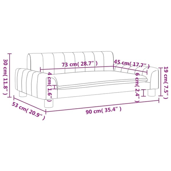vidaXL sofa til børn 90x53x30 cm kunstlæder sort