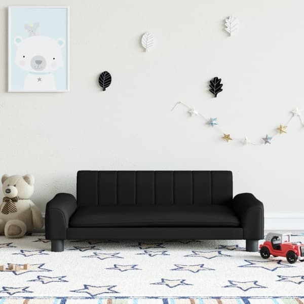 vidaXL sofa til børn 90x53x30 cm kunstlæder sort