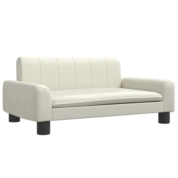 vidaXL sofa til børn 70x45x30 cm kunstlæder cremefarvet