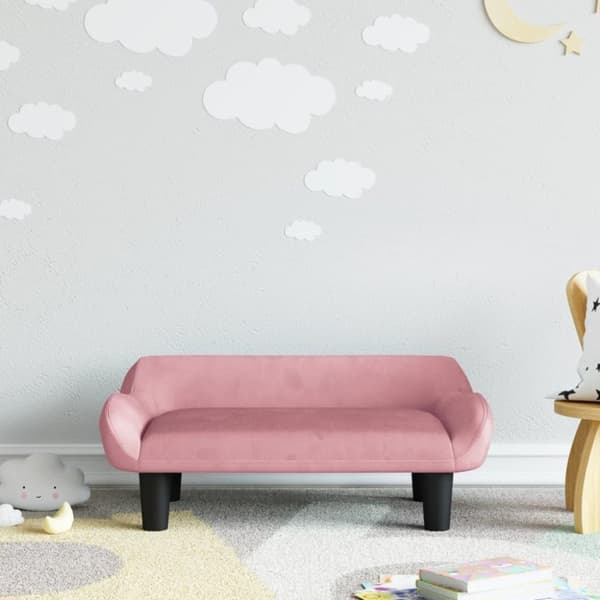 vidaXL sofa til børn 70x40x24 cm velour lyserød