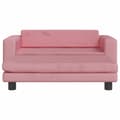 Miniatyrbillede 3 af 10: vidaXL børnesofa med fodskammel 100x50x30 cm fløjl lyserød