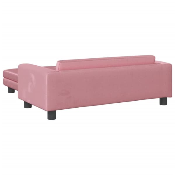 vidaXL børnesofa med fodskammel 100x50x30 cm fløjl lyserød