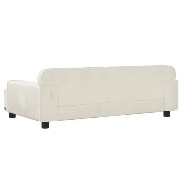 vidaXL Barnsoffa gräddvit 90x53x30 cm sammet