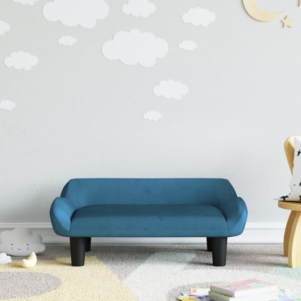 vidaXL sofa til børn 70x40x24 cm velour blå