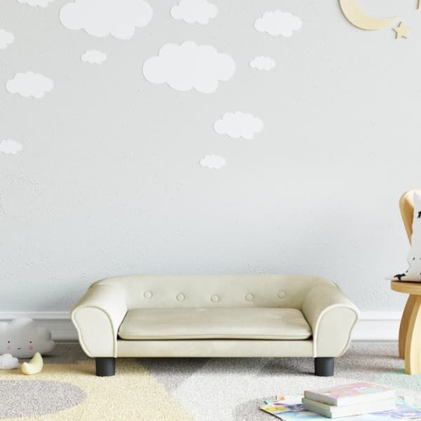 vidaXL sofa til børn 70x45x26 cm velour cremefarvet