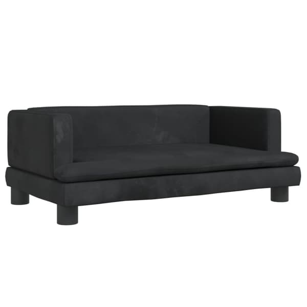 vidaXL Barnsoffa svart 80x45x30 cm sammet
