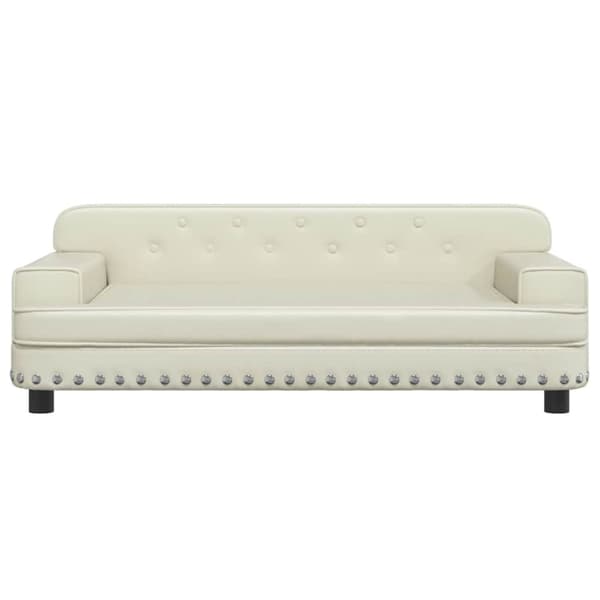 vidaXL sofa til børn 90x53x30 cm kunstlæder cremefarvet