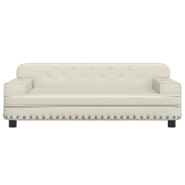 vidaXL Barnsoffa gräddvit 90x53x30 cm konstläder