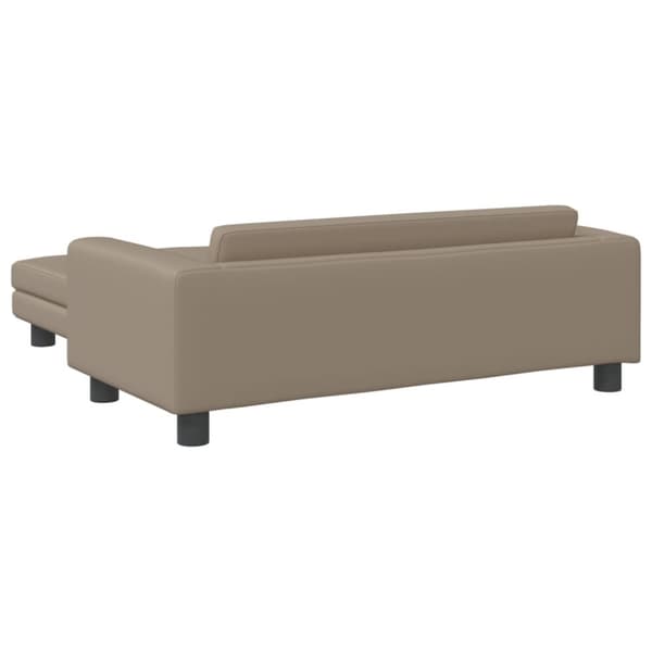 vidaXL Barnsoffa med fotpall cappuccino 100x50x30 cm konstläder