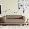 Miniatyrbild 1 av 10: vidaXL Barnsoffa med fotpall cappuccino 100x50x30 cm konstläder