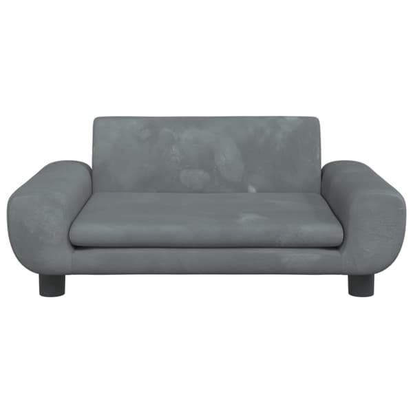 vidaXL sofa til børn 70x45x33 cm velour mørkegrå