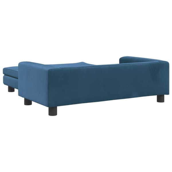 vidaXL børnesofa med fodskammel 100x50x30 cm fløjl blå