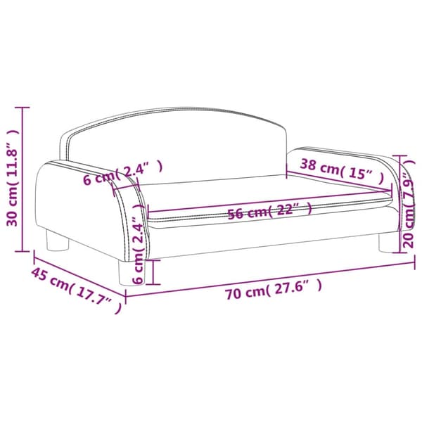 vidaXL Barnsoffa gräddvit 70x45x30 cm tyg
