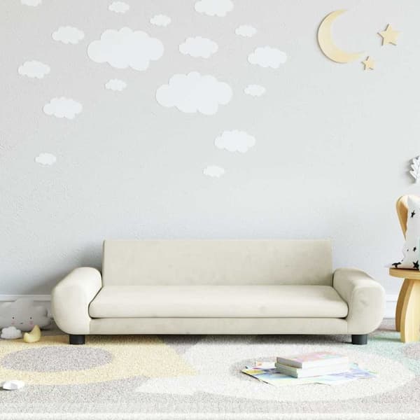vidaXL sofa til børn 100x54x33 cm velour cremefarvet