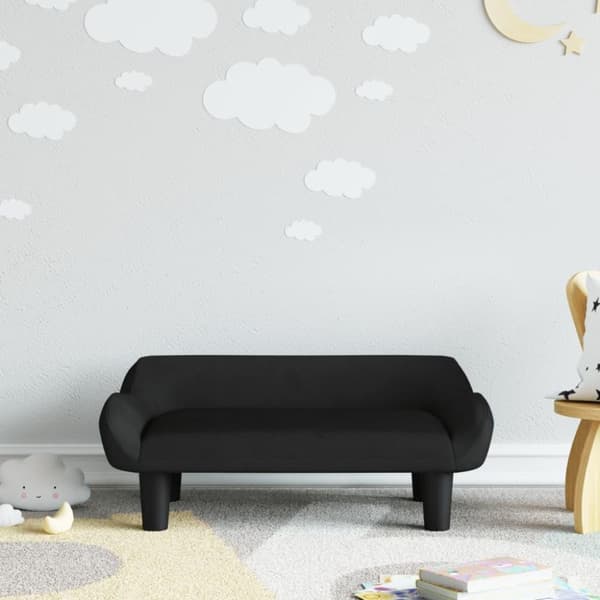 vidaXL sofa til børn 70x40x24 cm velour sort