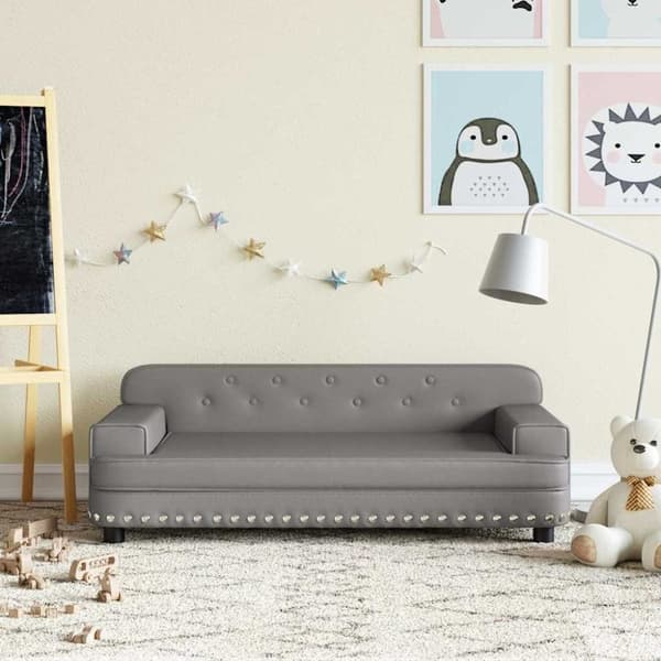 vidaXL sofa til børn 90x53x30 cm kunstlæder grå