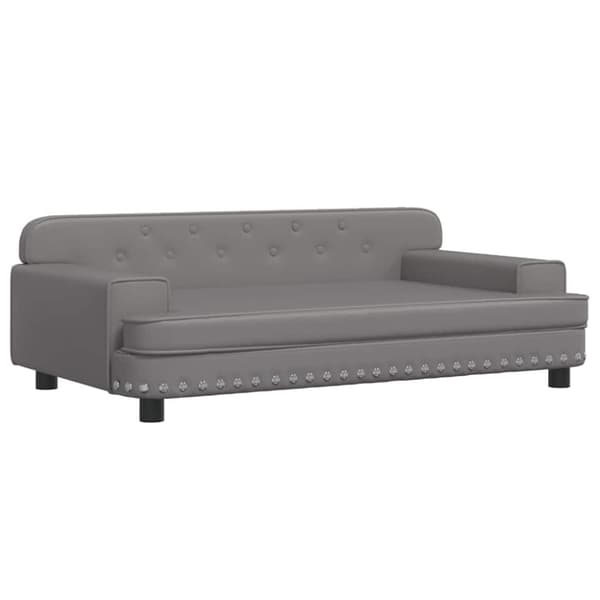 vidaXL Barnsoffa grå 90x53x30 cm konstläder