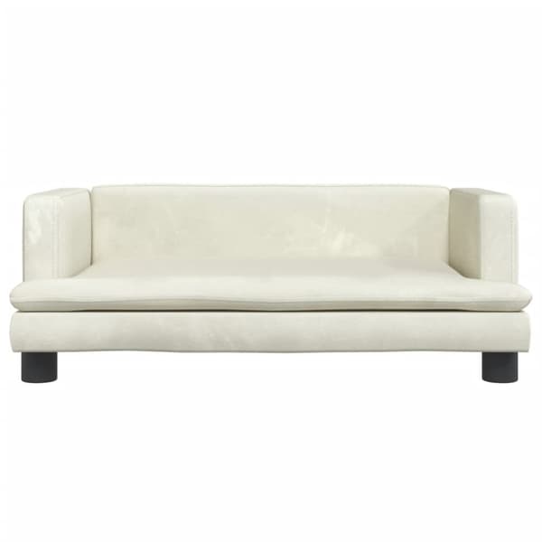 vidaXL Barnsoffa gräddvit 80x45x30 cm sammet