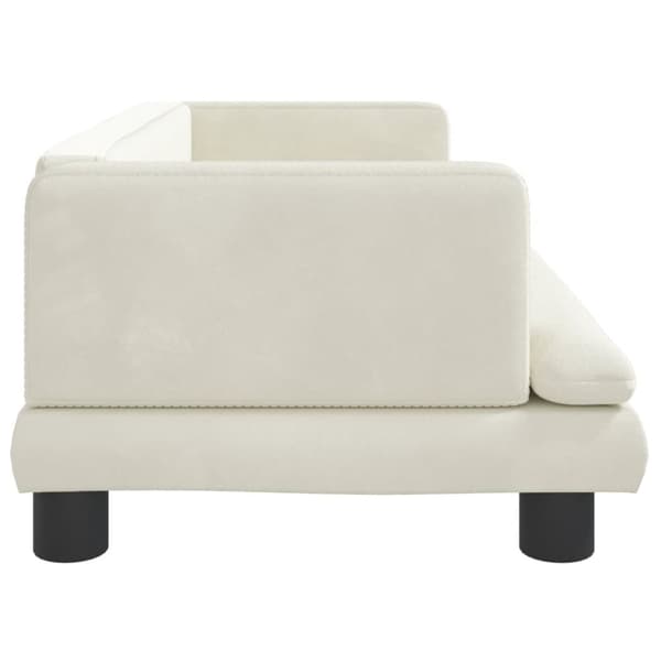 vidaXL Barnsoffa gräddvit 80x45x30 cm sammet