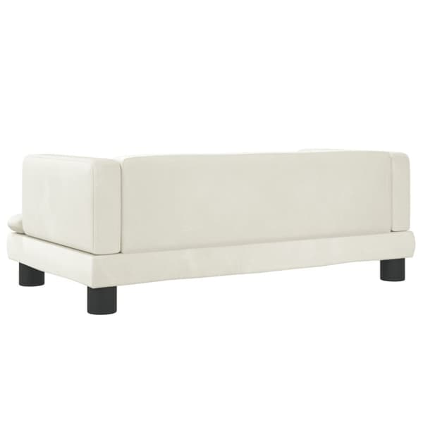 vidaXL Barnsoffa gräddvit 80x45x30 cm sammet