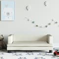 Miniatyrbild 1 av 7: vidaXL Barnsoffa gräddvit 80x45x30 cm sammet
