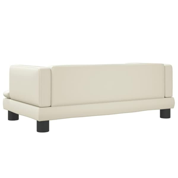 vidaXL Barnsoffa gräddvit 80x45x30 cm konstläder