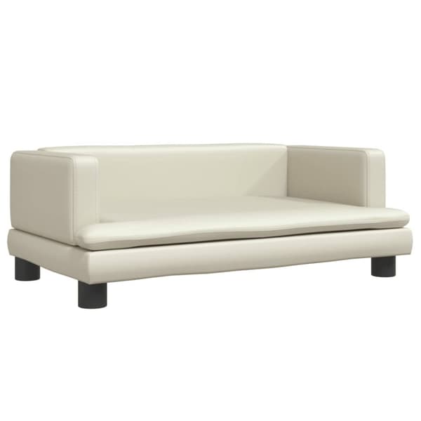 vidaXL Barnsoffa gräddvit 80x45x30 cm konstläder