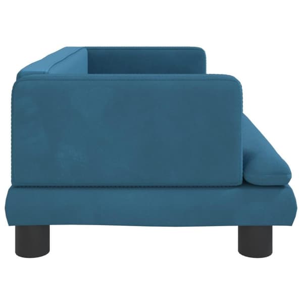 vidaXL Barnsoffa blå 80x45x30 cm sammet