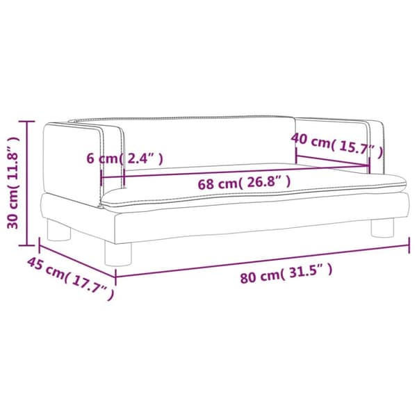 vidaXL sofa til børn 80x45x30 cm velour blå