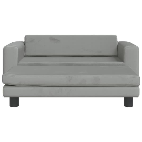 vidaXL børnesofa med fodskammel 100x50x30 cm fløjl lysegrå