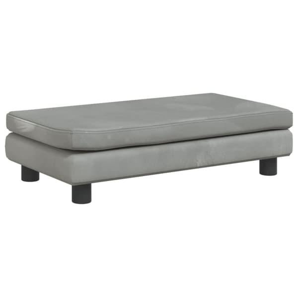 vidaXL børnesofa med fodskammel 100x50x30 cm fløjl lysegrå
