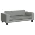 Miniatyrbillede 7 af 10: vidaXL børnesofa med fodskammel 100x50x30 cm fløjl lysegrå