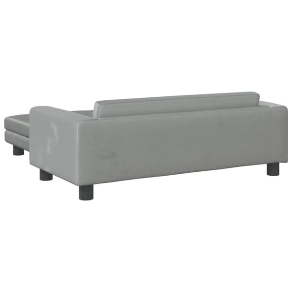 vidaXL Barnsoffa med fotpall ljusgrå 100x50x30 cm sammet