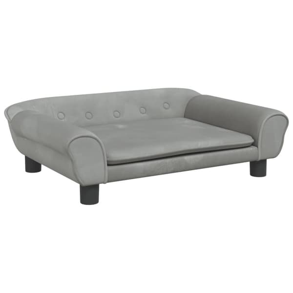vidaXL Barnsoffa ljusgrå 70x45x26 cm sammet