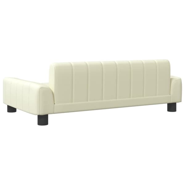 vidaXL sofa til børn 90x53x30 cm kunstlæder cremefarvet