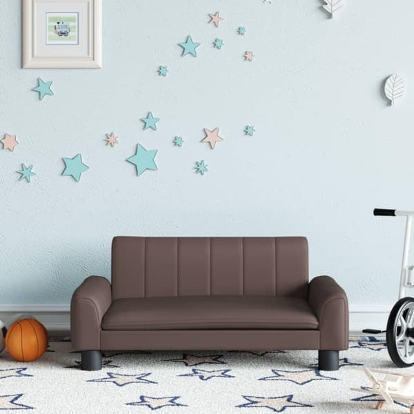 vidaXL sofa til børn 70x45x30 cm kunstlæder brun