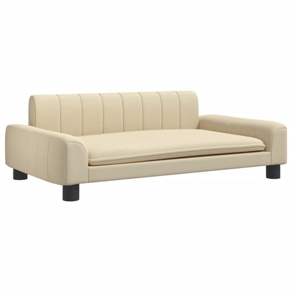 vidaXL Barnsoffa gräddvit 90x53x30 cm tyg