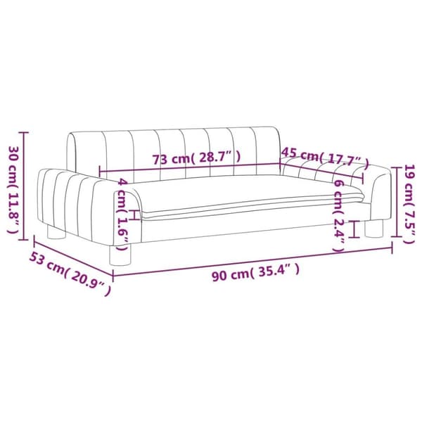 vidaXL Barnsoffa brun 90x53x30 cm tyg