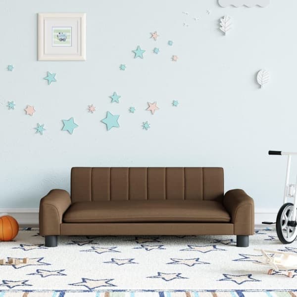 vidaXL Barnsoffa brun 90x53x30 cm tyg