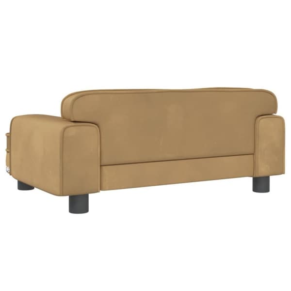 vidaXL sofa til børn 70x45x30 cm fløjl brun