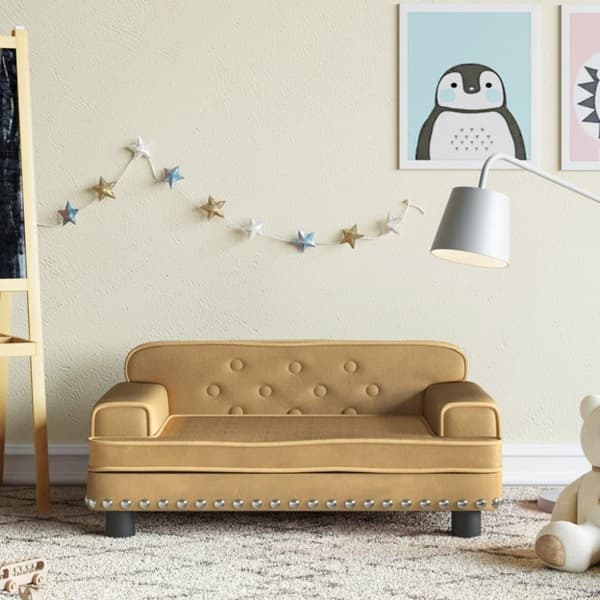 vidaXL sofa til børn 70x45x30 cm fløjl brun