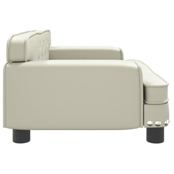 vidaXL Barnsoffa gräddvit 70x45x30 cm konstläder