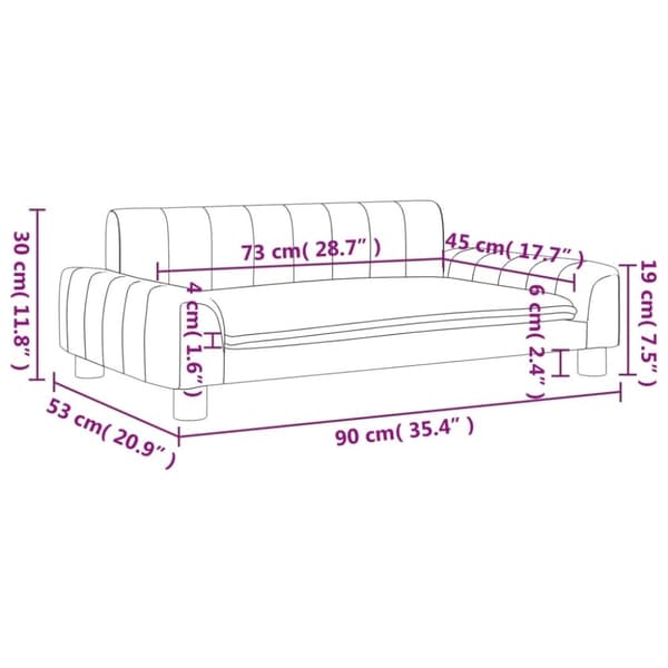 vidaXL sofa til børn 90x53x30 cm kunstlæder cappuccinofarvet