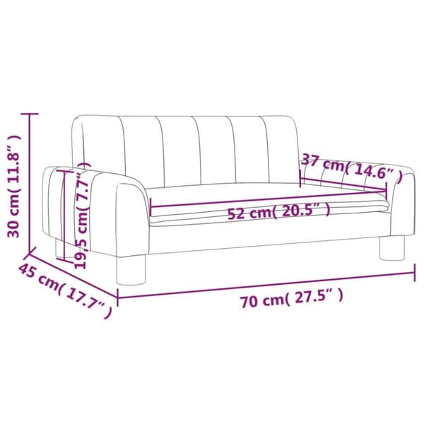 vidaXL sofa til børn 70x45x30 cm kunstlæder cappuccinofarvet