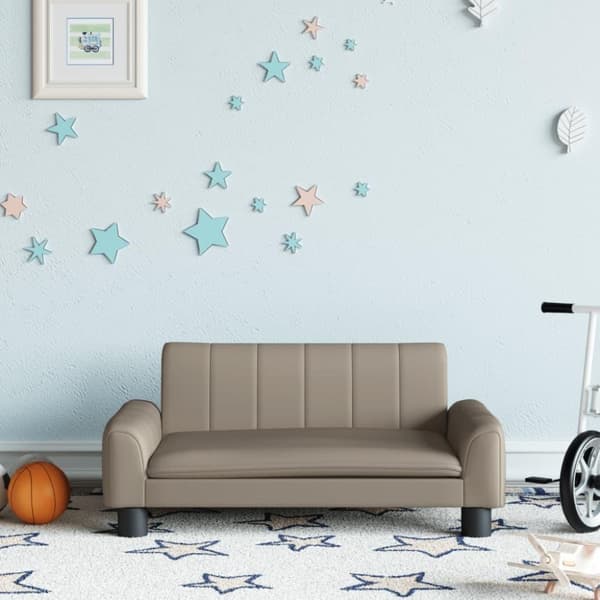 vidaXL sofa til børn 70x45x30 cm kunstlæder cappuccinofarvet