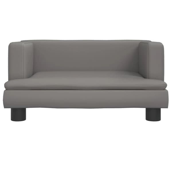 vidaXL Barnsoffa grå 60x40x30 cm konstläder