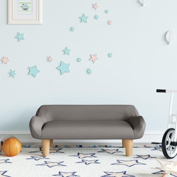 vidaXL sofa til børn 70x40x24 cm stof gråbrun
